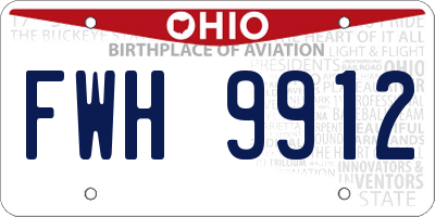 OH license plate FWH9912