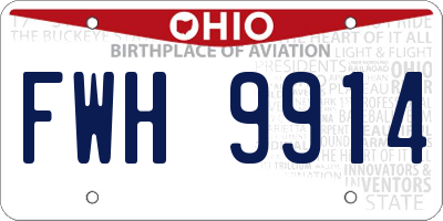 OH license plate FWH9914