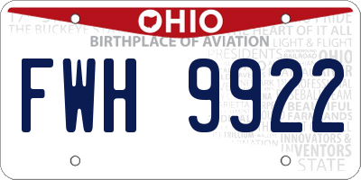 OH license plate FWH9922