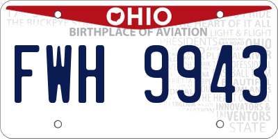 OH license plate FWH9943