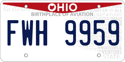 OH license plate FWH9959