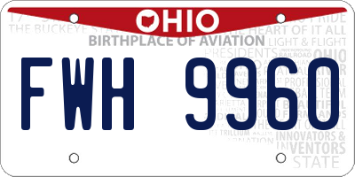 OH license plate FWH9960
