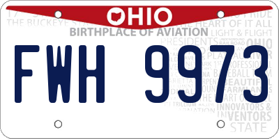 OH license plate FWH9973