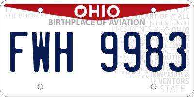 OH license plate FWH9983