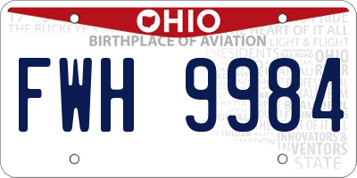 OH license plate FWH9984