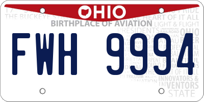 OH license plate FWH9994