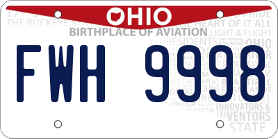 OH license plate FWH9998
