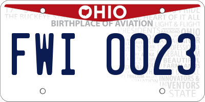 OH license plate FWI0023