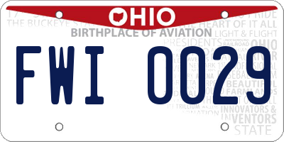 OH license plate FWI0029