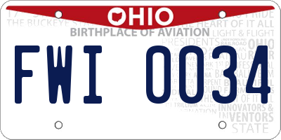 OH license plate FWI0034