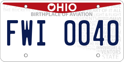 OH license plate FWI0040