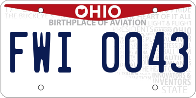 OH license plate FWI0043