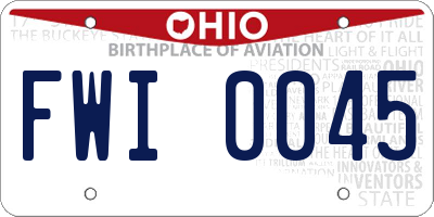 OH license plate FWI0045