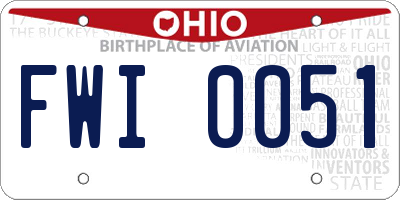 OH license plate FWI0051