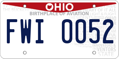 OH license plate FWI0052