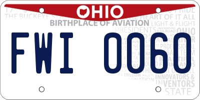 OH license plate FWI0060