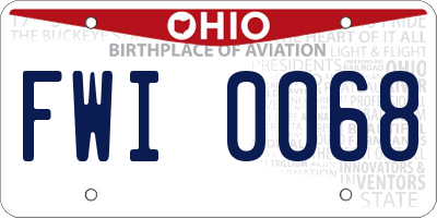 OH license plate FWI0068