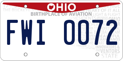 OH license plate FWI0072