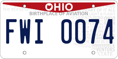 OH license plate FWI0074