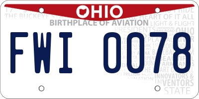 OH license plate FWI0078