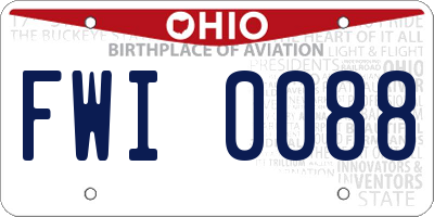 OH license plate FWI0088