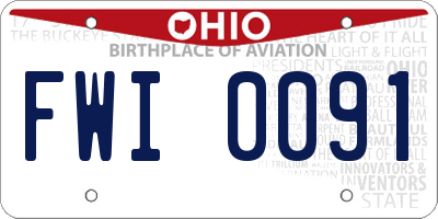 OH license plate FWI0091