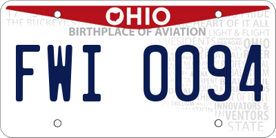 OH license plate FWI0094
