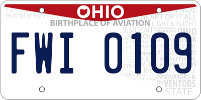 OH license plate FWI0109