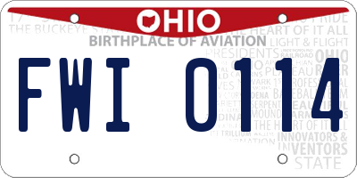 OH license plate FWI0114