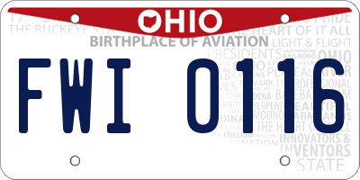 OH license plate FWI0116