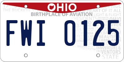 OH license plate FWI0125