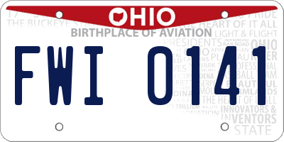OH license plate FWI0141