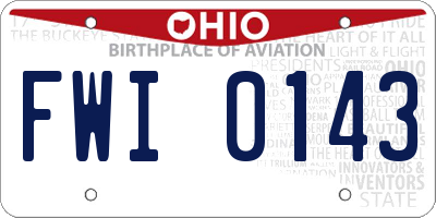 OH license plate FWI0143