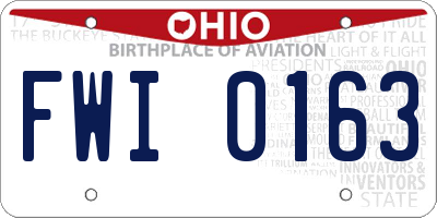 OH license plate FWI0163