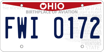 OH license plate FWI0172
