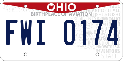 OH license plate FWI0174