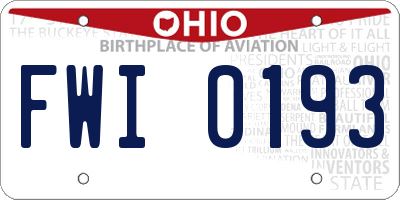 OH license plate FWI0193