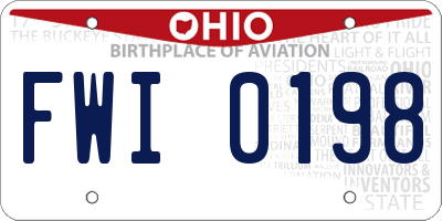 OH license plate FWI0198