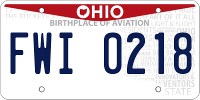 OH license plate FWI0218