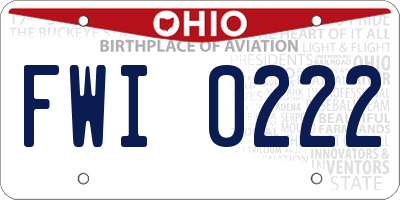 OH license plate FWI0222