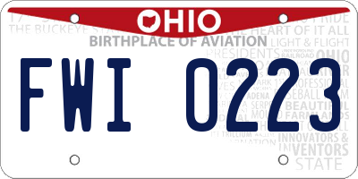 OH license plate FWI0223