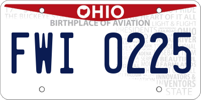 OH license plate FWI0225
