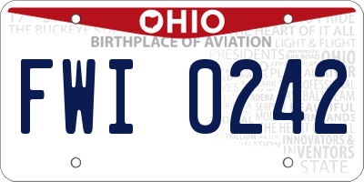 OH license plate FWI0242