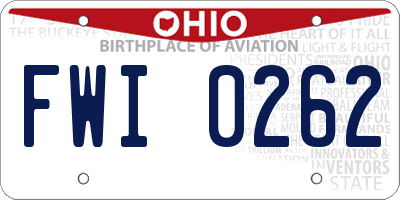 OH license plate FWI0262