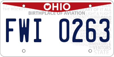 OH license plate FWI0263