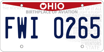 OH license plate FWI0265