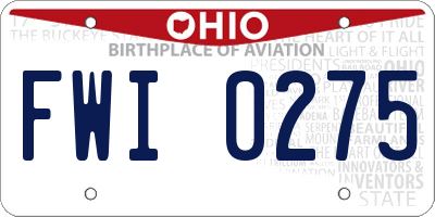 OH license plate FWI0275