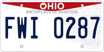OH license plate FWI0287