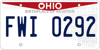 OH license plate FWI0292