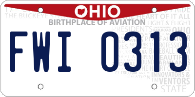 OH license plate FWI0313